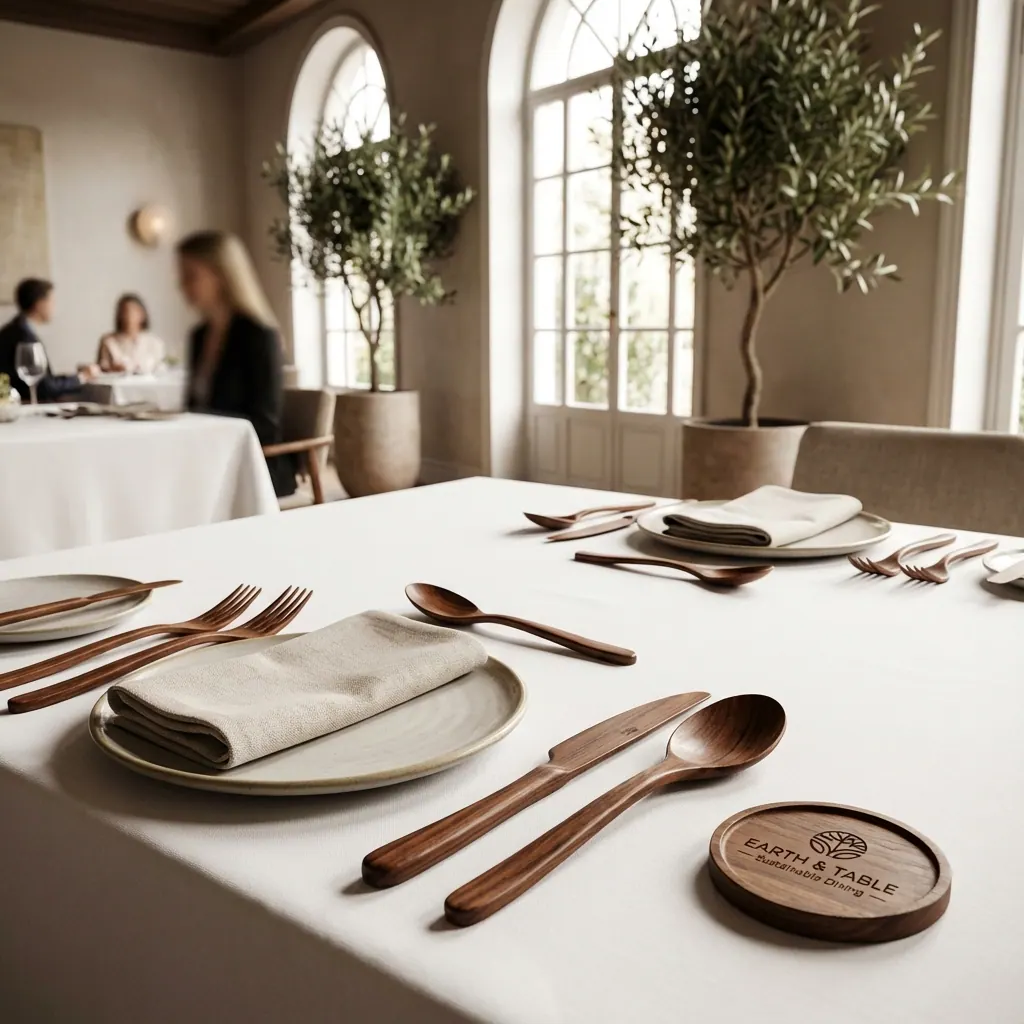 Restaurant dining with sustainable tableware