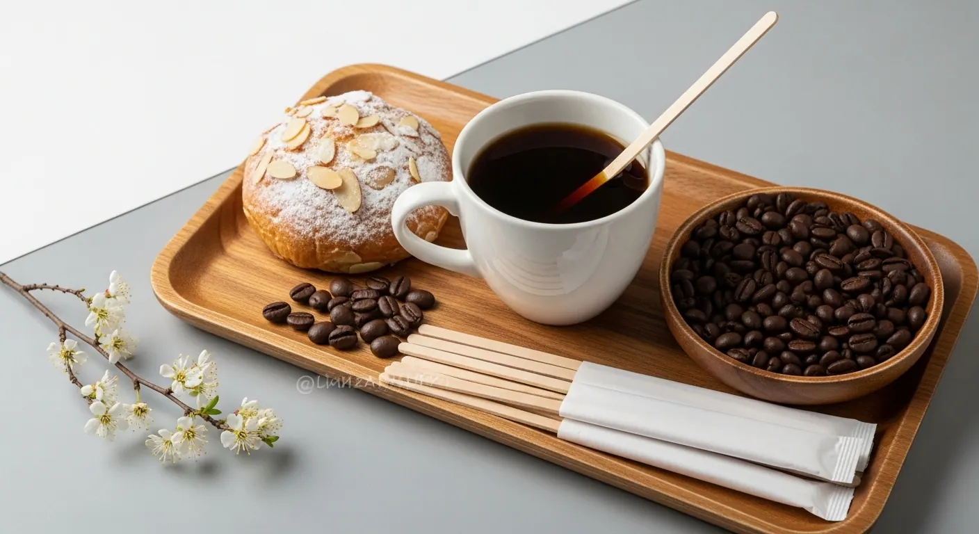 Wooden coffee stirrers used for cafe, hotel, and beverage service