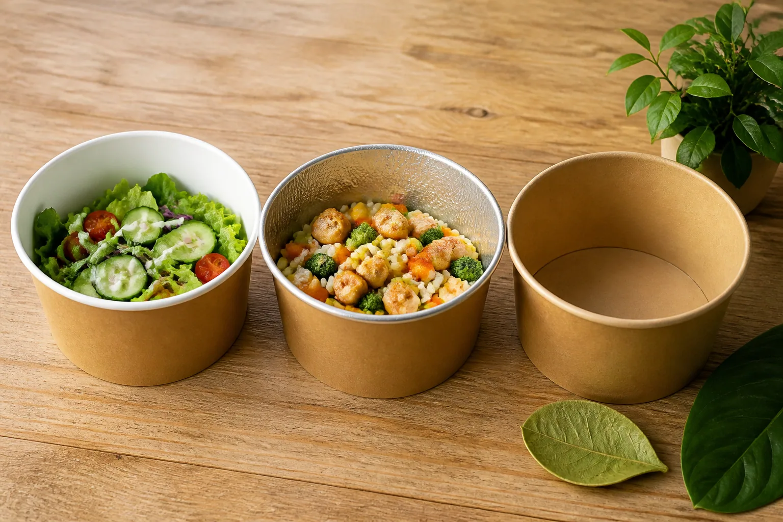 Paper salad bowls for different food and coating discussions