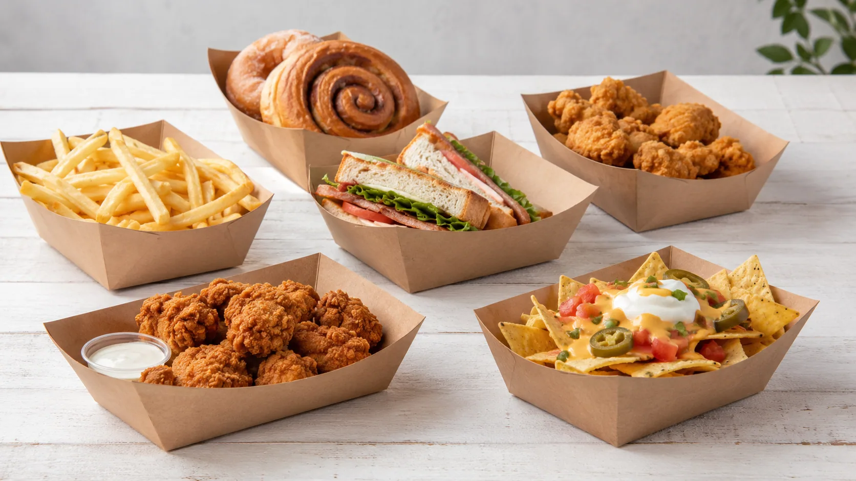 Medium Takeaway Paper Boats: 10oz / 13oz