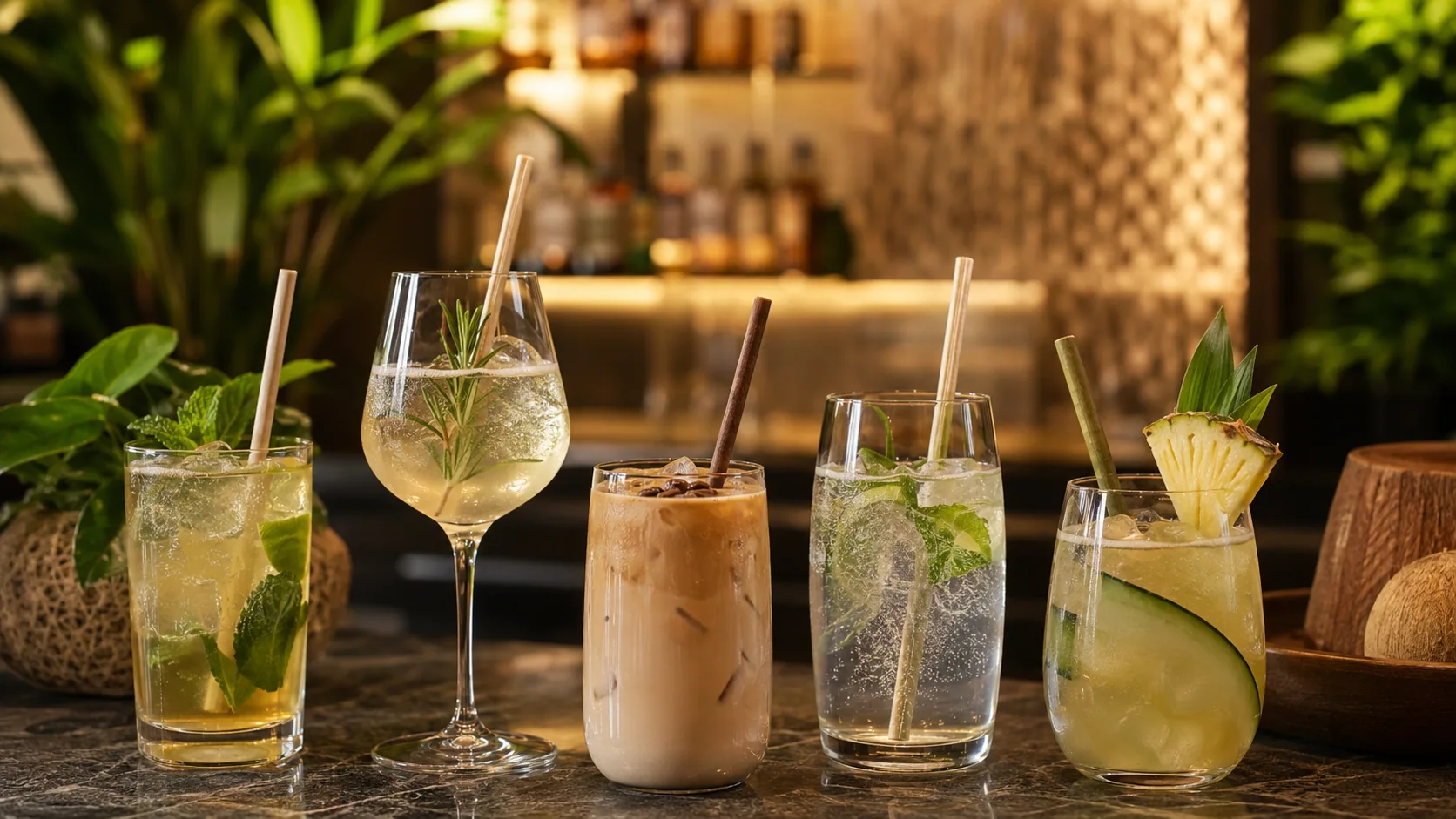 Fiber drinking straws for hotels and bars