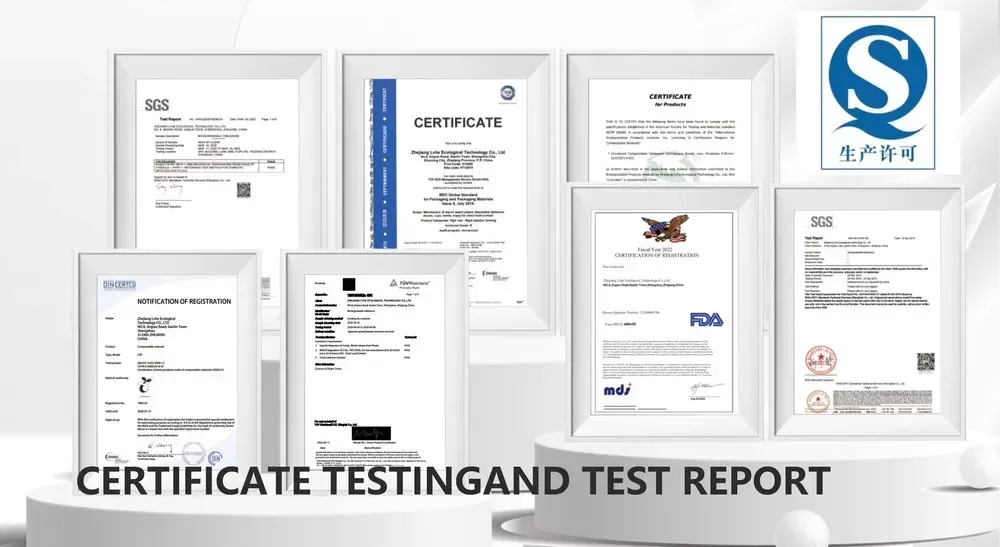 Certificates and Testing Documents