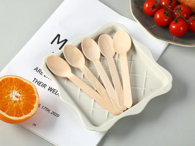Disposable Wooden Cutlery 4 In 1 Kit (Knife+Spoon+Fork+Napkin) - 6