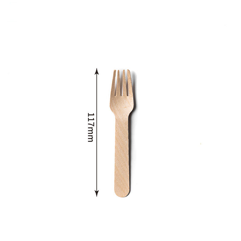Disposable Wooden Flat Fork-117mm 