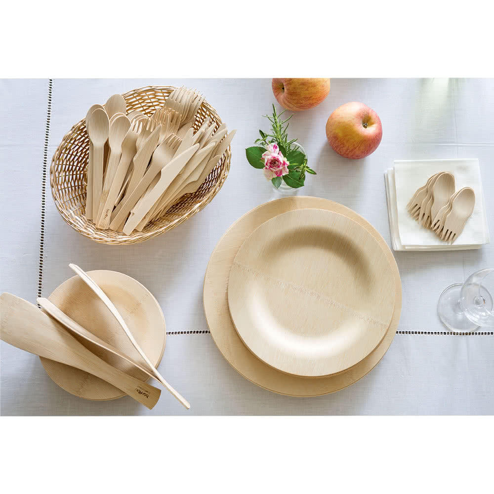 Disposable Wooden Round Plates - view 2