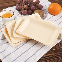 Disposable Bamboo Square Plates - view 2