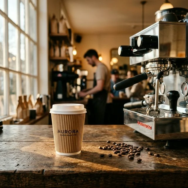 8oz Double Wall Kraft Paper Coffee Cup - 3