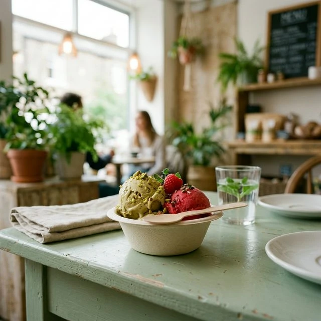 8oz Eco-Friendly Bagasse Dessert Bowl - 2