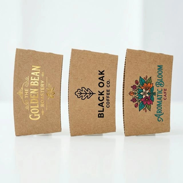 Custom Printed Kraft Paper Coffee Cup Sleeves