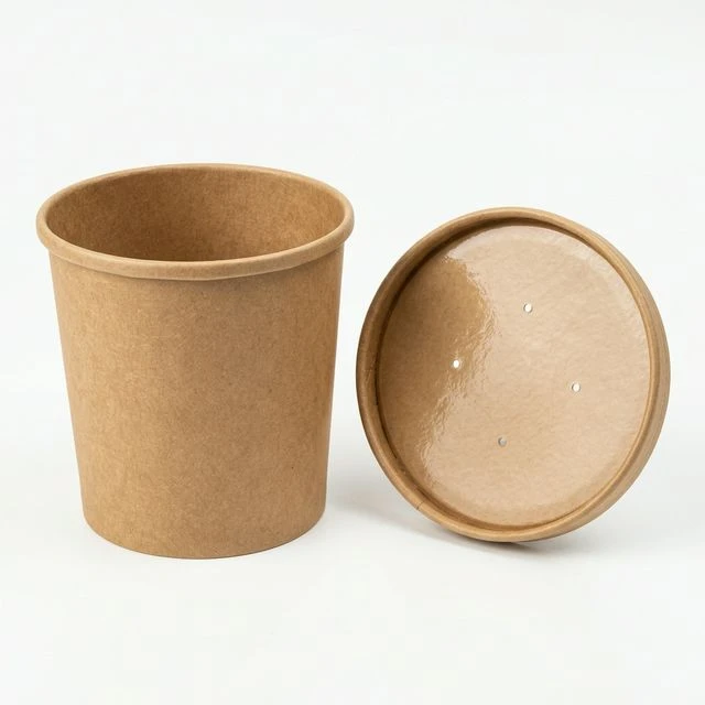 32oz Kraft Paper Food Container and Lid Combo