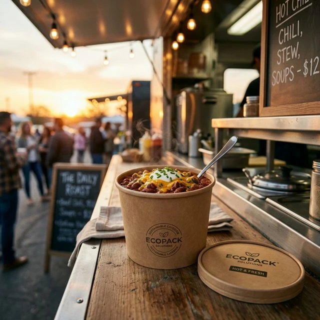 32oz Kraft Paper Food Container and Lid Combo - view 2