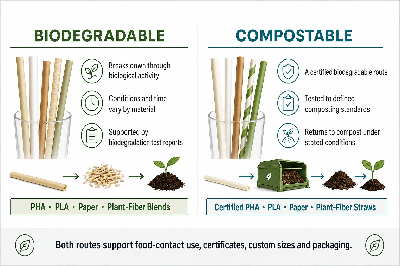Biodegradable and compostable straw comparison