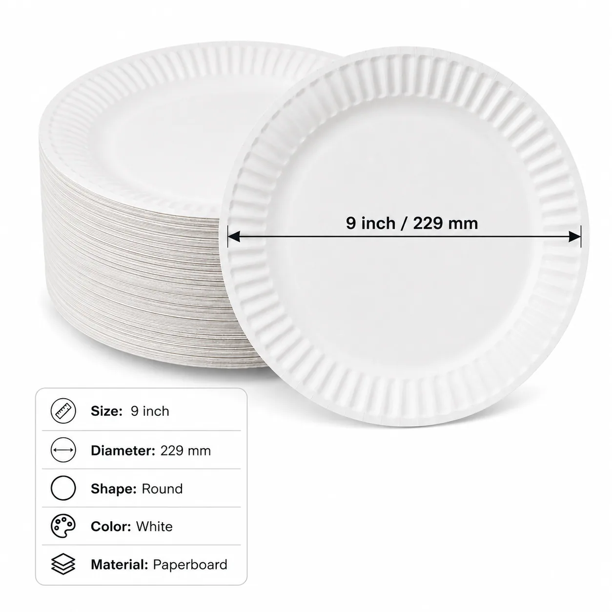 9 Inch Paper Plates Wholesale for Lunch Service, Parties, and Everyday Foodservice