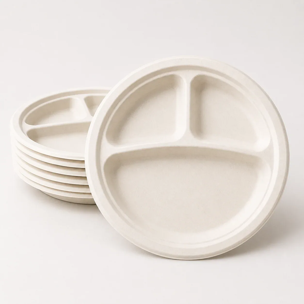 Compartment Bagasse Plates 