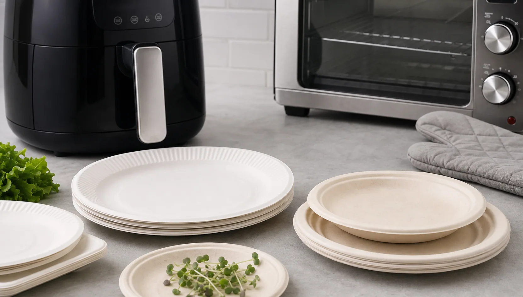 paper plates in air fryer and oven safety guide for disposable plates and bagasse plates