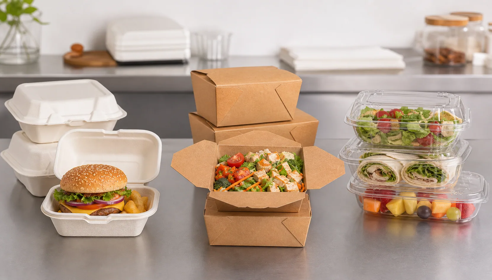 alternative to styrofoam containers guide comparing bagasse clamshells and paper food boxes