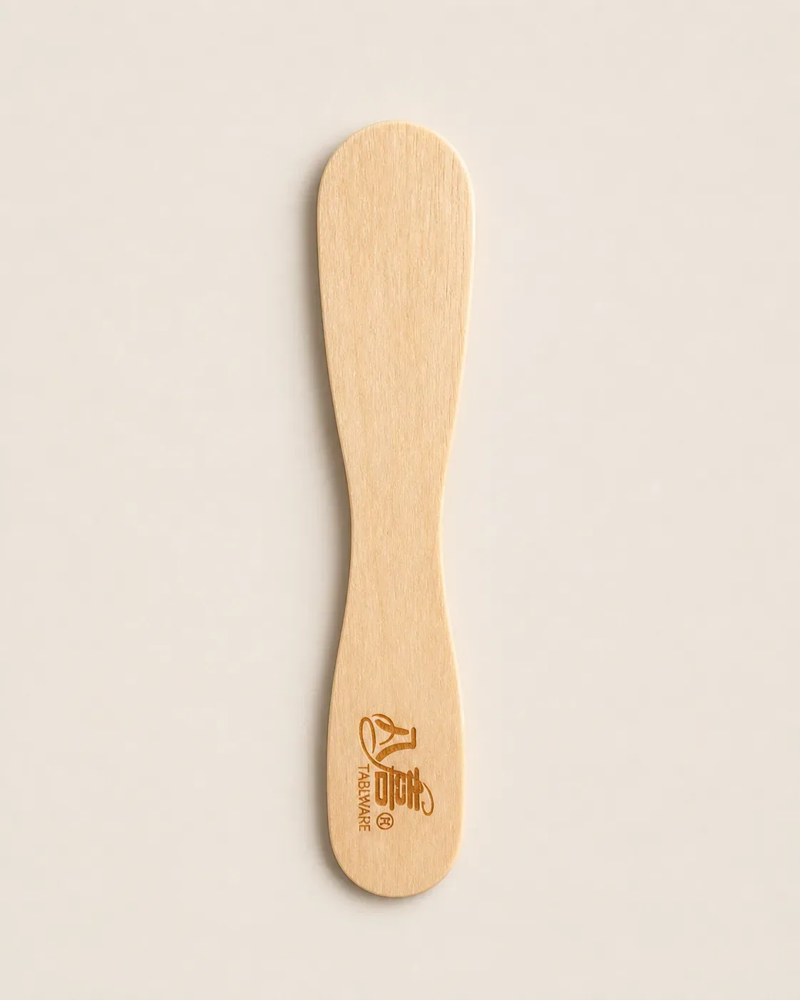 Hot-stamped logo on a wooden ice cream stick
