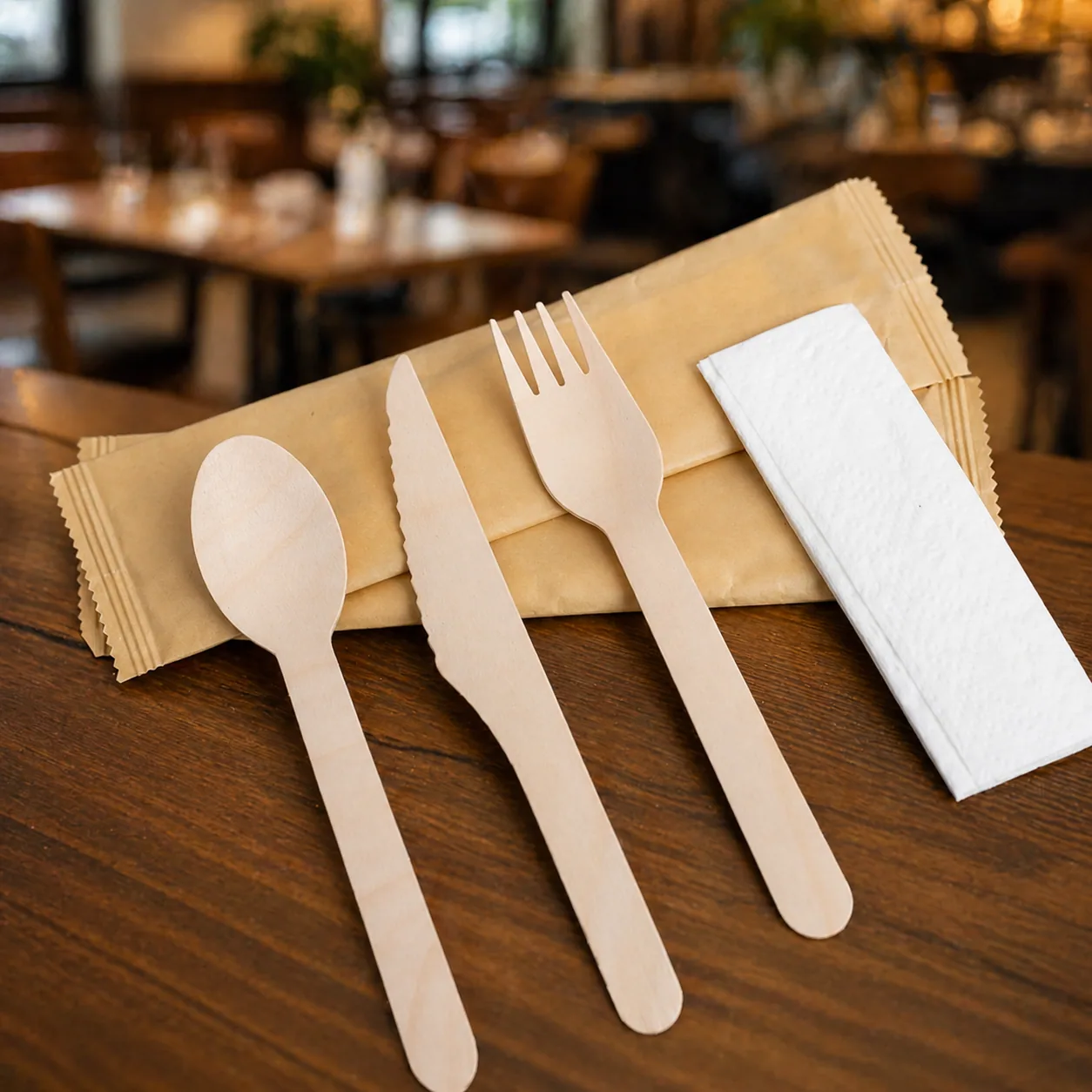 Wrapped Wooden Cutlery Sets