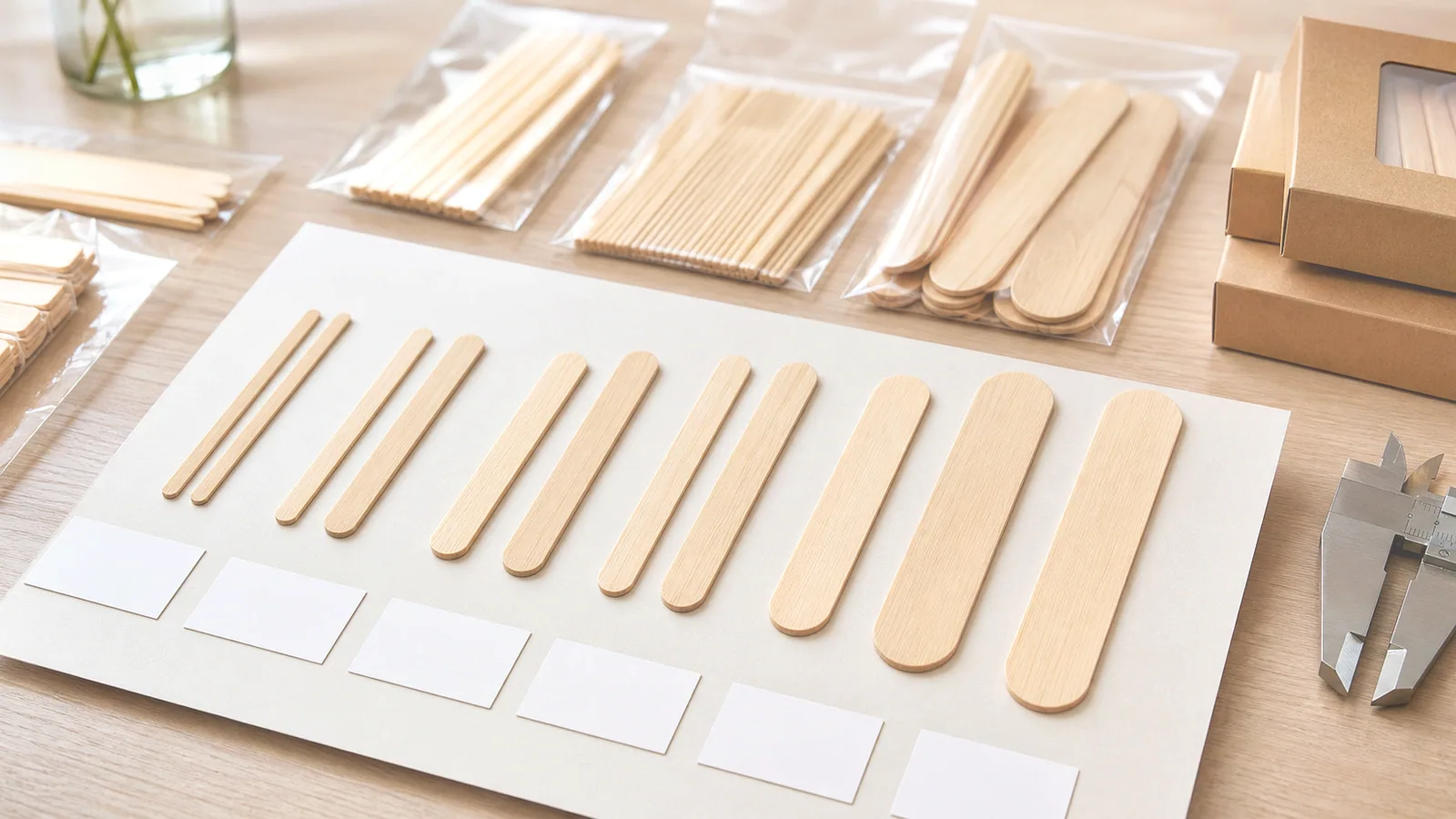 real wood and bamboo popsicle sticks comparison