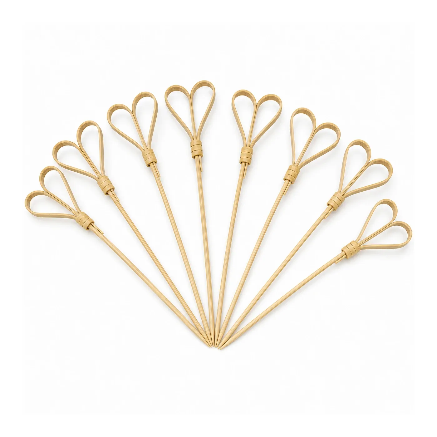 Disposable Bamboo Heart Pick 4.7 inch
