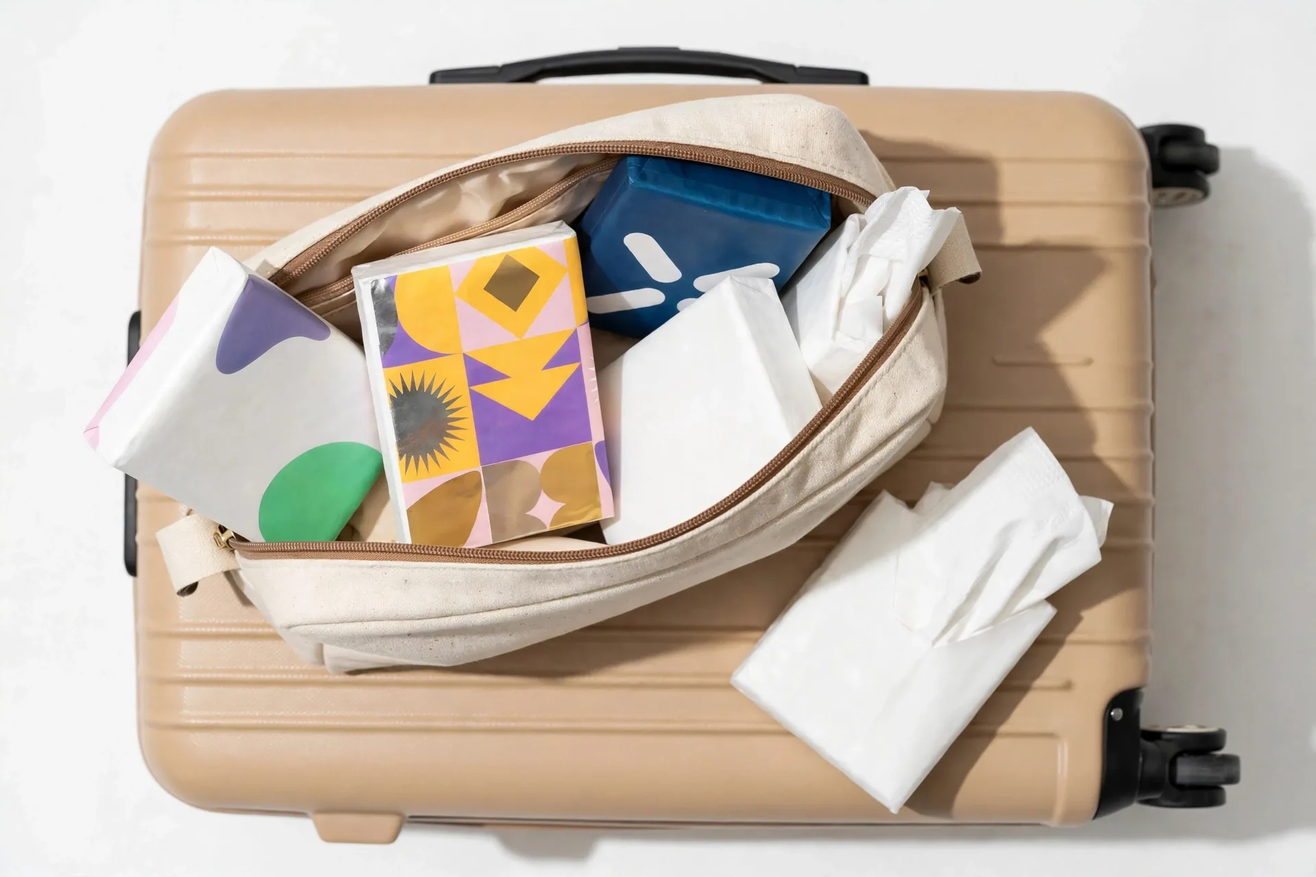 Pocket-size custom printed travel tissue packs