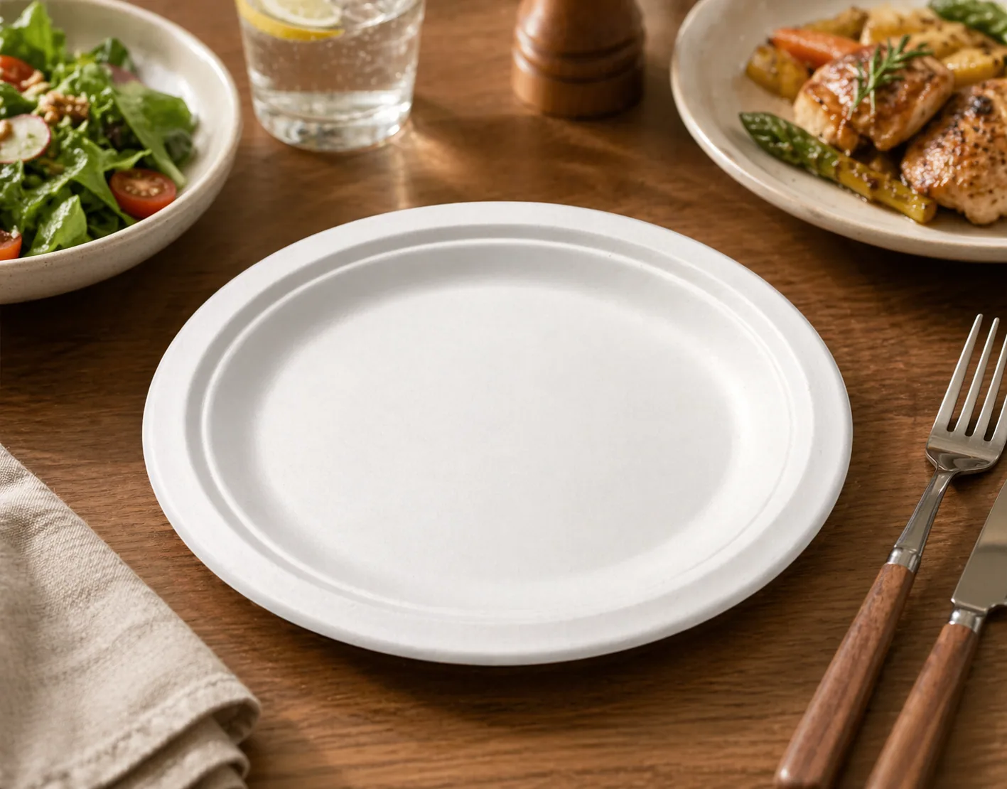 Oval Bagasse Plates (Heavy-Duty)