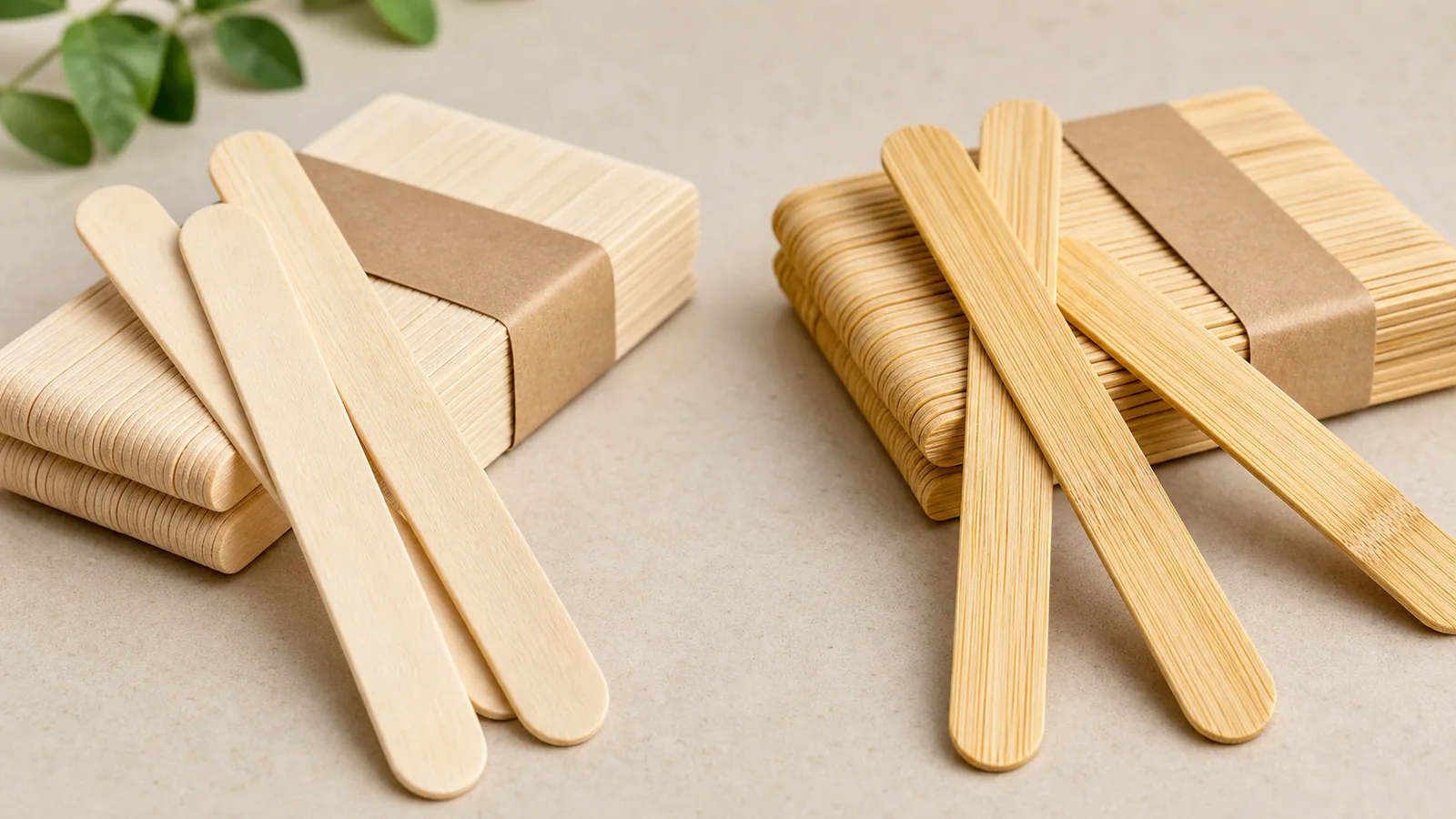 wooden popsicle sticks and bamboo popsicle sticks material comparison