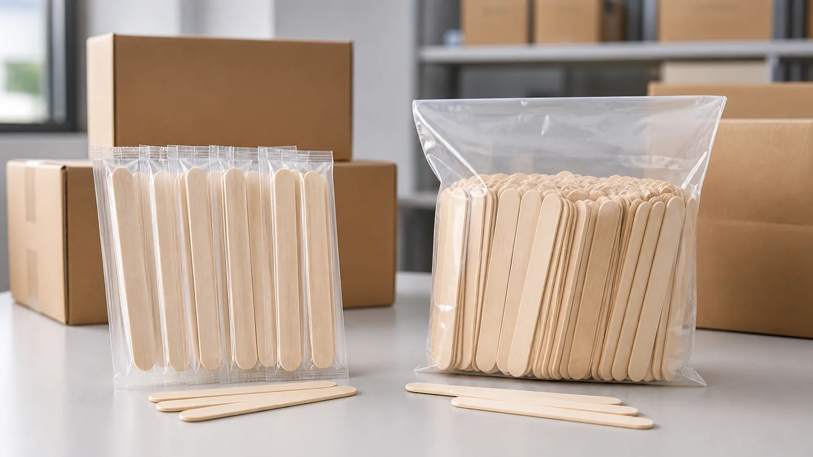 sterile and non-sterile wooden tongue depressors packaging comparison