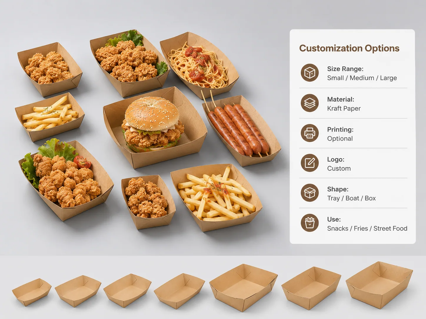 Material and Coating Choices for Paper Food Boat Trays
