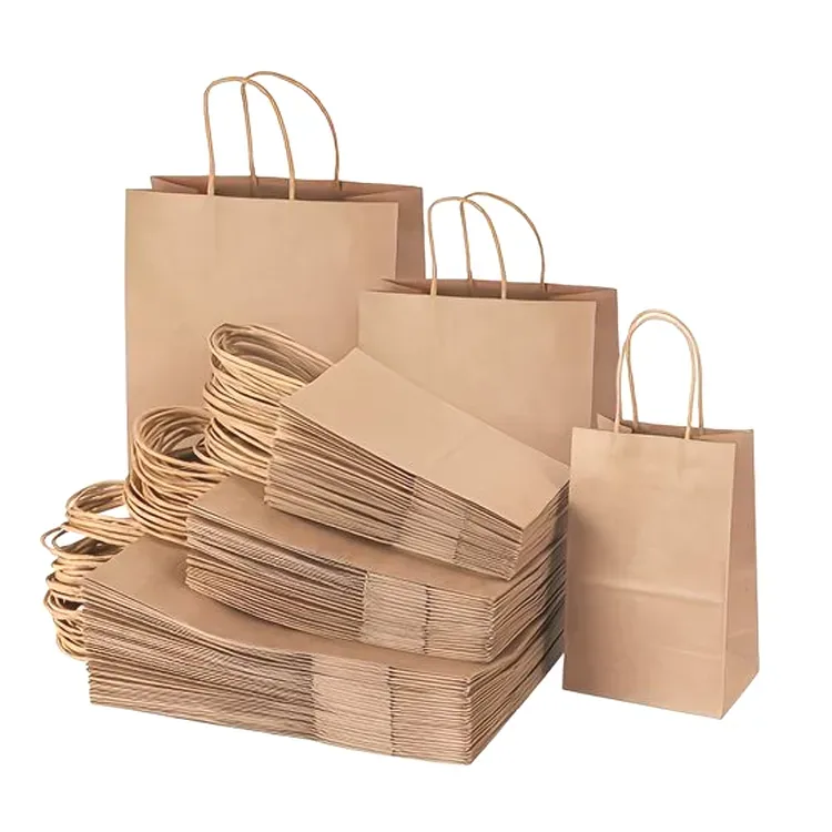 Manufacturer of Kraft and White Takeaway Paper Bags for Food Delivery