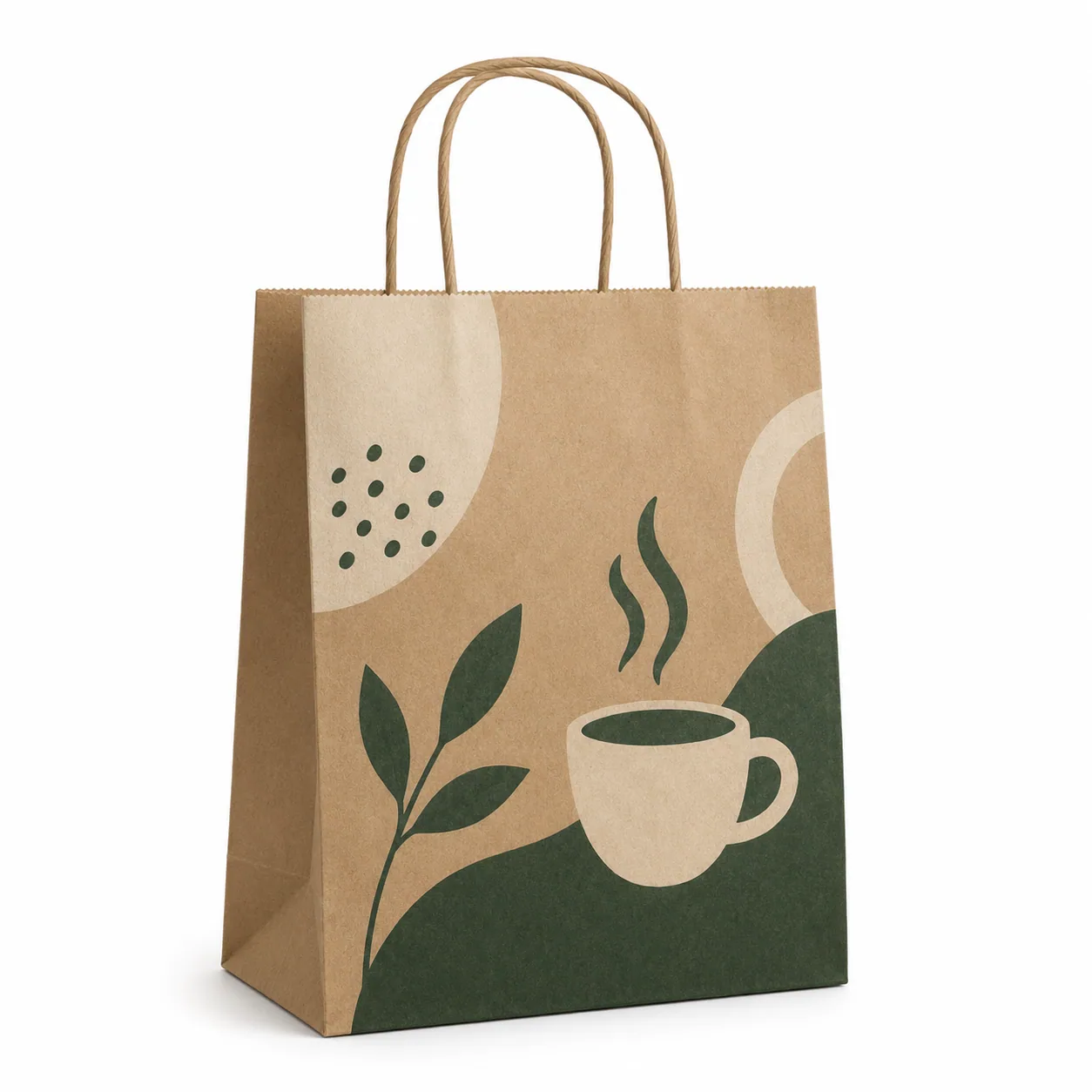 Handle kraft paper bag view