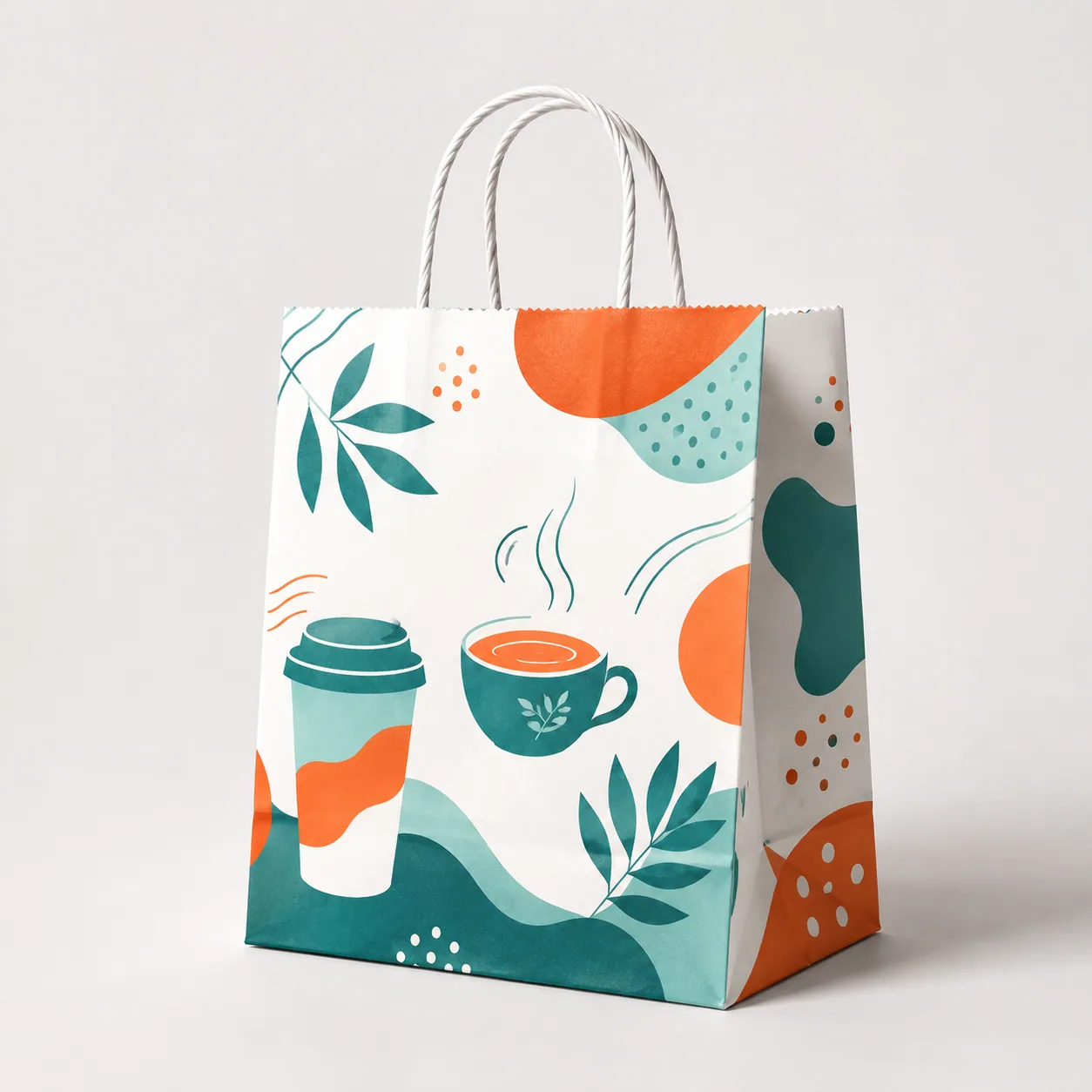 Handle kraft paper bag side view