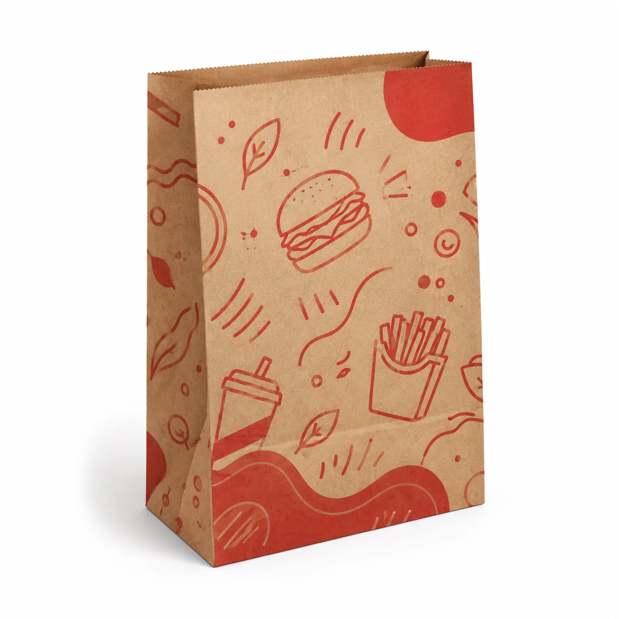 No-handle kraft paper bag view