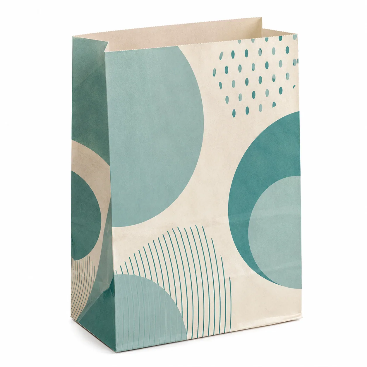 No-handle kraft paper bag side view