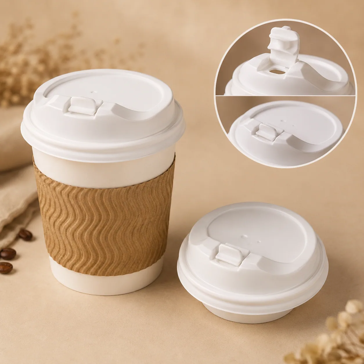 Cup Lid with Hinged Tab