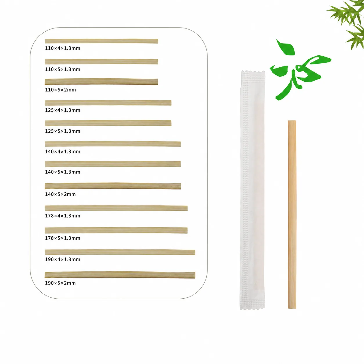 Bamboo coffee stirrer size and packing reference