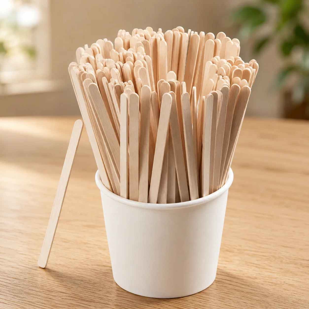 Wooden coffee stirrers for wholesale beverage service