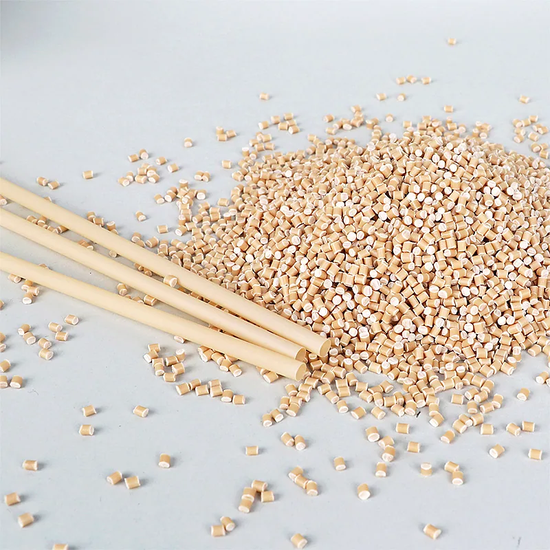 PHA bamboo powder drinking straws and material pellets