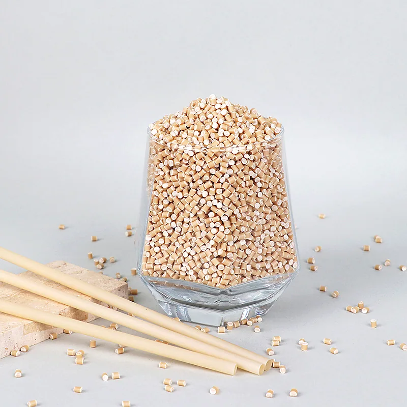 PHA bamboo powder material pellets with finished straws